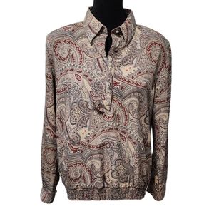Vintage Alfred Dunner Paisley Blouse with Shoulder Pads